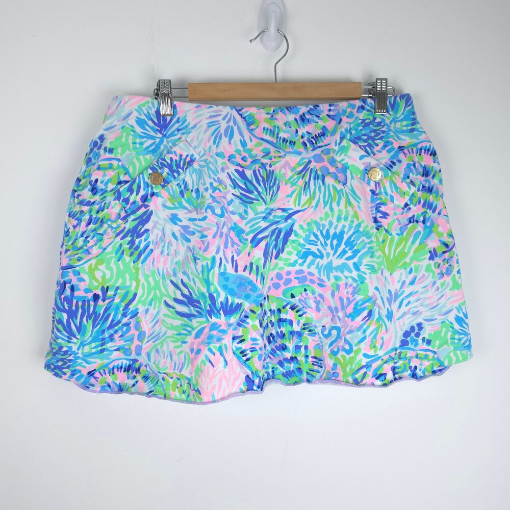 Lilly Pulitzer Madison Skort Short Shell Of A Party Print Size Large Women's